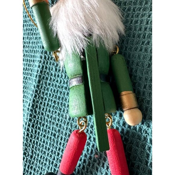 NWOT VTG Nutcracker Christmas Ornament Wooden Dangling Arms Legs Fuzzy B… - Picture 10 of 11